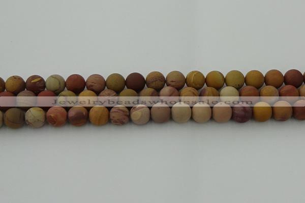 CMK313 15.5 inches 10mm round matte sunset mookaite beads