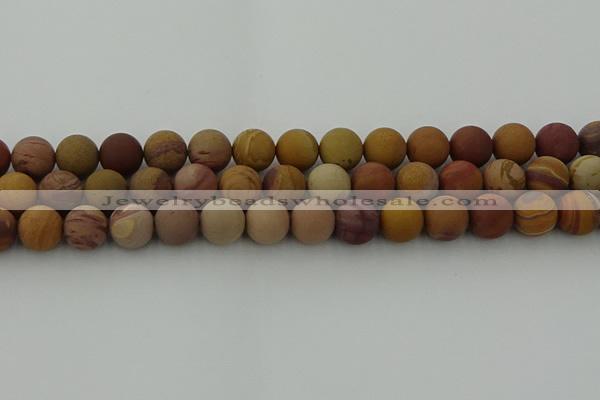 CMK314 15.5 inches 12mm round matte sunset mookaite beads