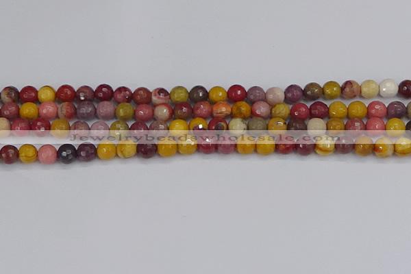 CMK317 15.5 inches 6mm faceted round mookaite gemstone beads