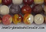 CMK318 15.5 inches 8mm faceted round mookaite gemstone beads