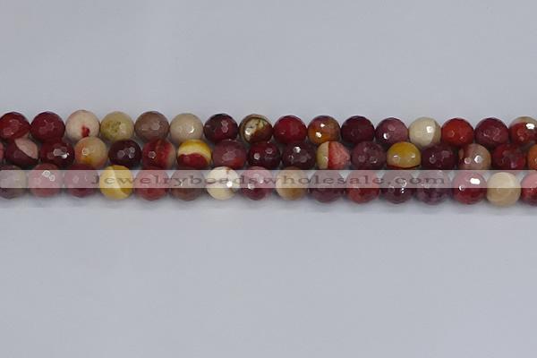 CMK319 15.5 inches 10mm faceted round mookaite gemstone beads