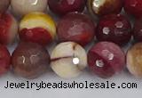 CMK320 15.5 inches 12mm faceted round mookaite gemstone beads