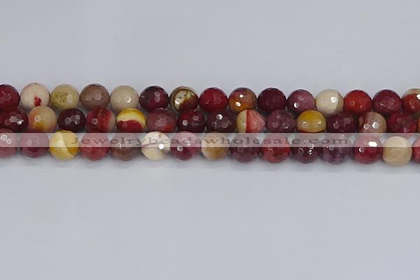 CMK320 15.5 inches 12mm faceted round mookaite gemstone beads