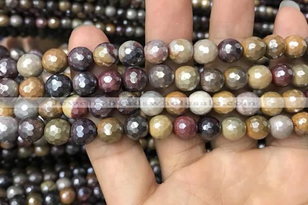 CMK339 15.5 inches 8mm faceted round AB-color mookaite beads