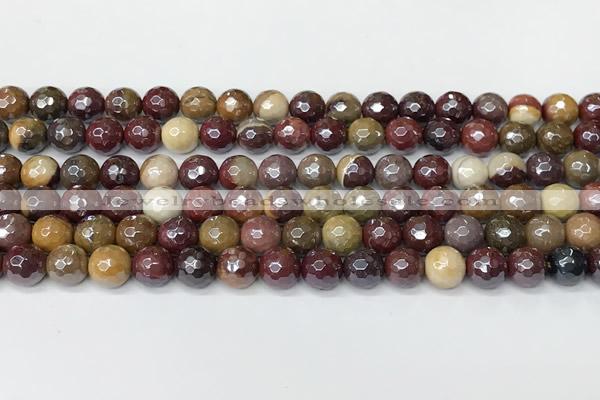 CMK356 15 inches 8mm faceted round AB-color mookaite beads