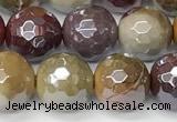 CMK357 15 inches 10mm faceted round AB-color mookaite beads