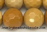 CMK367 15 inches 10mm faceted round yellow mookaite beads