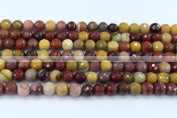 CMK371 15 inches 6mm faceted round mookaite gemstone beads