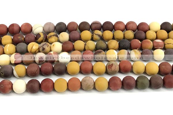 CMK378 15 inches 8mm round matte mookaite beads