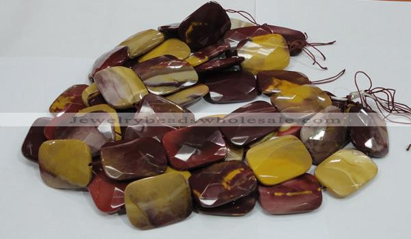 CMK39 15.5 inches 30*40mm faceted rectangle mookaite beads wholesale