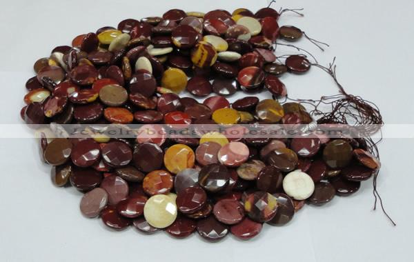 CMK52 15.5 inches 12mm faceted coin mookaite beads wholesale