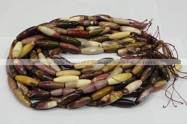 CMK67 15.5 inches 10*30mm rice mookaite gemstone beads wholesale