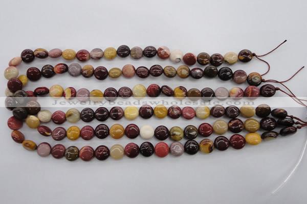 CMK85 15.5 inches 10mm flat round mookaite beads wholesale