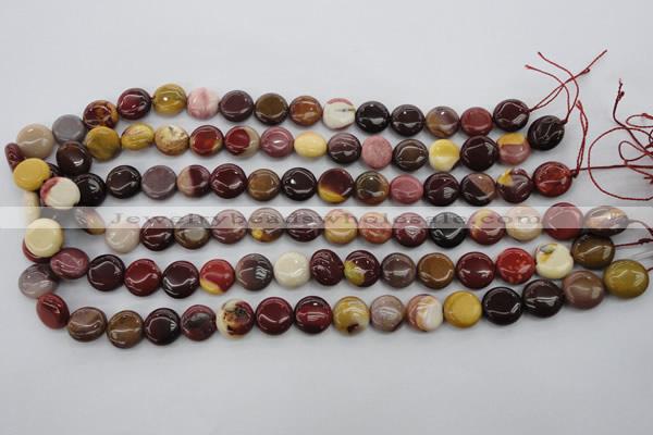 CMK86 15.5 inches 12mm flat round mookaite beads wholesale