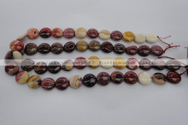 CMK87 15.5 inches 15mm flat round mookaite beads wholesale