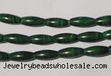 CMN211 15.5 inches 5*12mm rice natural malachite beads wholesale