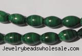 CMN212 15.5 inches 8*12mm rice natural malachite beads wholesale