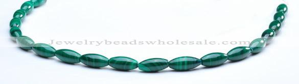 CMN22 6*14mm rice A grade natural malachite beads wholesale