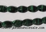 CMN225 15.5 inches 8*12mm faceted rice natural malachite beads