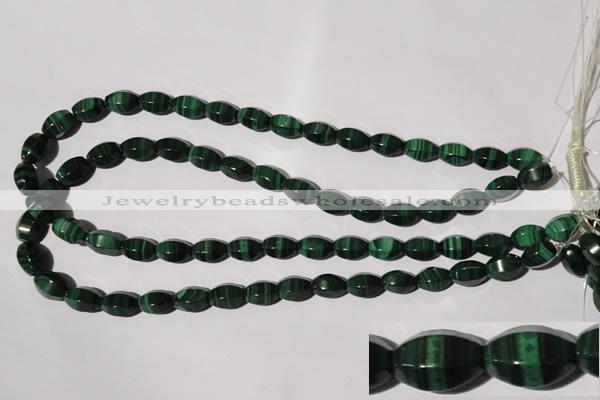 CMN225 15.5 inches 8*12mm faceted rice natural malachite beads