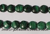 CMN251 15.5 inches 8mm flat round natural malachite beads wholesale