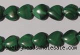 CMN257 15.5 inches 10*10mm heart natural malachite beads wholesale