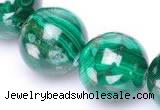 CMN30 AB grade 20mm round natural malachite beads Wholesale