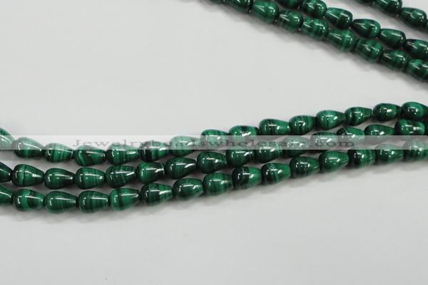 CMN414 15.5 inches 5*7mm teardrop natural malachite beads wholesale