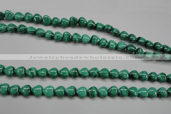 CMN424 15.5 inches 8*8mm heart natural malachite beads wholesale