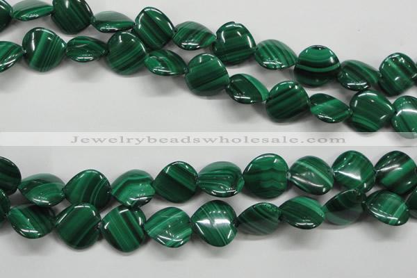 CMN428 15.5 inches 15*15mm heart natural malachite beads wholesale