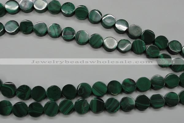 CMN430 15.5 inches 10mm coin natural malachite beads wholesale