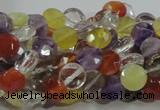 CMQ17 15.5 inches 8mm faceted coin multicolor quartz beads