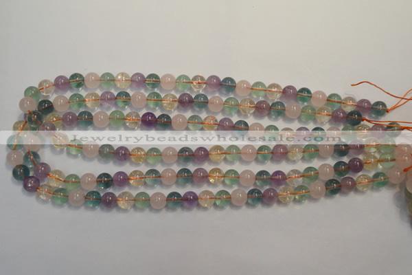 CMQ212 15.5 inches 8mm round multicolor quartz gemstone beads