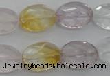 CMQ253 15.5 inches 13*18mm faceted oval multicolor quartz beads