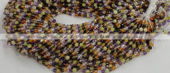 CMQ30 15.5 inches 4mm faceted round multicolor quartz beads