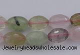 CMQ318 15.5 inches 10*14mm faceted rice mixed quartz beads