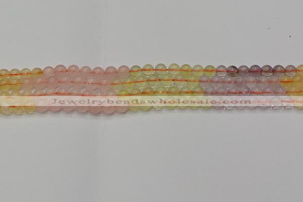 CMQ321 15.5 inches 6mm round mixed quartz beads wholesale