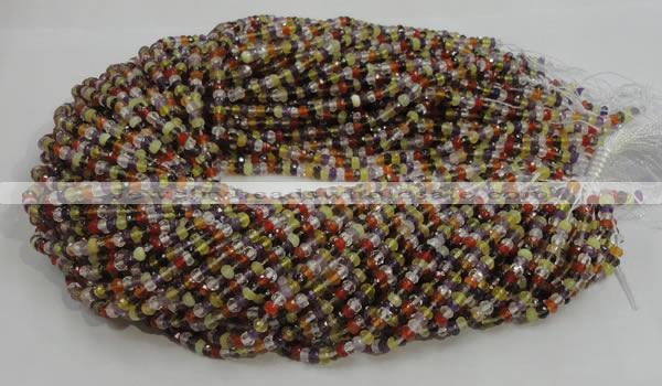 CMQ34 15.5 inches 2.5*4mm faceted rondelle multicolor quartz beads