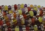 CMQ36 15.5 inches 5*8mm faceted rondelle multicolor quartz beads