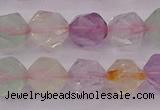 CMQ369 15.5 inches 12mm faceted nuggets mixed quartz beads