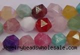 CMQ371 15.5 inches 6mm faceted nuggets mixed gemstone beads