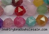 CMQ372 15.5 inches 8mm faceted nuggets mixed gemstone beads