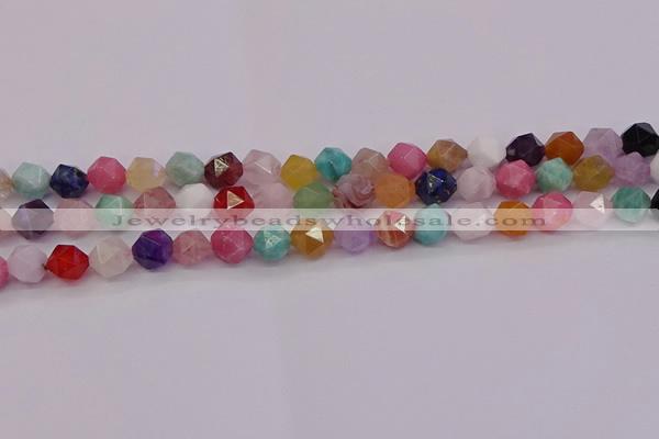 CMQ372 15.5 inches 8mm faceted nuggets mixed gemstone beads