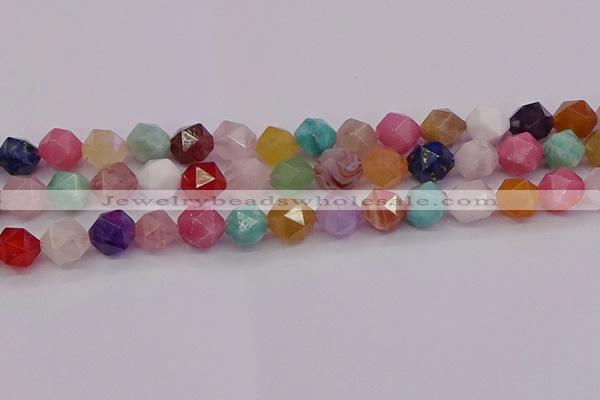 CMQ374 15.5 inches 12mm faceted nuggets mixed gemstone beads