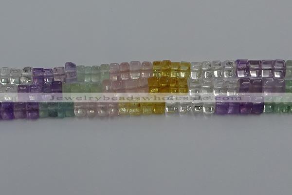 CMQ38 15.5 inches 5*8mm triangle mixed quartz beads wholesale