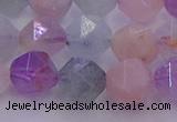 CMQ382 15.5 inches 8mm faceted nuggets mixed quartz beads