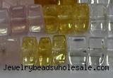 CMQ39 15.5 inches 6*10mm triangle mixed quartz beads wholesale