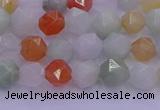 CMQ411 15.5 inches 6mm faceted nuggets mixed jade beads