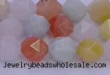 CMQ413 15.5 inches 10mm faceted nuggets mixed jade beads