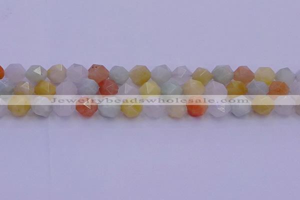 CMQ414 15.5 inches 12mm faceted nuggets mixed jade beads